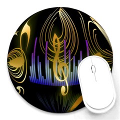 Background Level Clef Note Music Round Mousepads by Bajindul