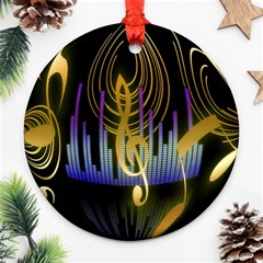 Background Level Clef Note Music Ornament (round) by Bajindul