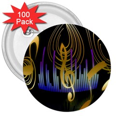 Background Level Clef Note Music 3  Buttons (100 Pack)  by Bajindul