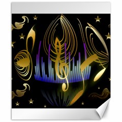 Background Level Clef Note Music Canvas 8  X 10  by Bajindul