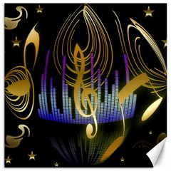 Background Level Clef Note Music Canvas 12  X 12  by Bajindul