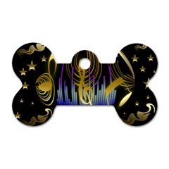 Background Level Clef Note Music Dog Tag Bone (two Sides) by Bajindul