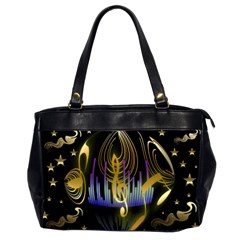 Background Level Clef Note Music Oversize Office Handbag (2 Sides) by Bajindul