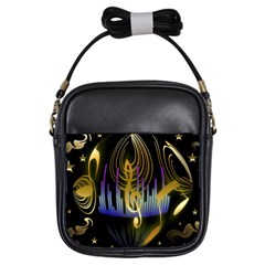 Background Level Clef Note Music Girls Sling Bag by Bajindul