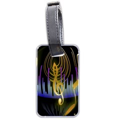 Background Level Clef Note Music Luggage Tag (two Sides) by Bajindul