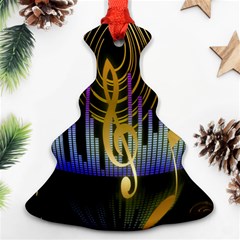 Background Level Clef Note Music Christmas Tree Ornament (two Sides) by Bajindul