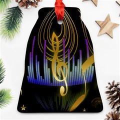 Background Level Clef Note Music Bell Ornament (two Sides) by Bajindul