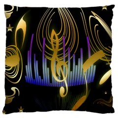 Background Level Clef Note Music Large Cushion Case (one Side) by Bajindul