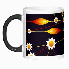 Flower Buds Floral Background Morph Mugs by Bajindul