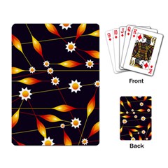 Flower Buds Floral Background Playing Cards Single Design by Bajindul