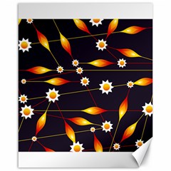 Flower Buds Floral Background Canvas 16  X 20  by Bajindul