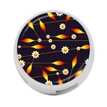 Flower Buds Floral Background 4-Port USB Hub (One Side) Front