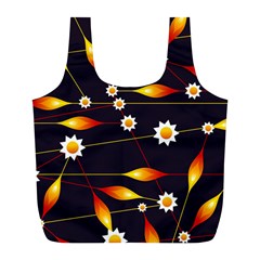 Flower Buds Floral Background Full Print Recycle Bag (l) by Bajindul