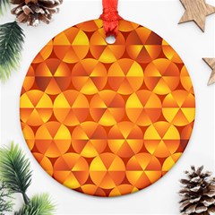 Background Triangle Circle Abstract Round Ornament (two Sides) by Bajindul