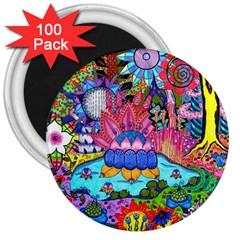 Pond Abstract  3  Magnets (100 Pack) by okhismakingart