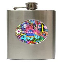 Pond Abstract  Hip Flask (6 Oz) by okhismakingart