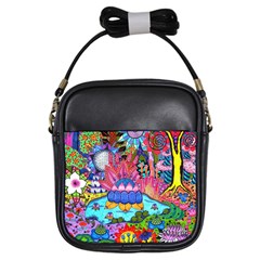 Pond Abstract  Girls Sling Bag by okhismakingart