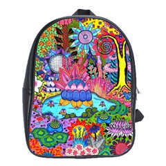 Pond Abstract  School Bag (xl) by okhismakingart