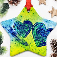 Heart Emotions Love Blue Ornament (star) by Bajindul