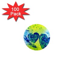 Heart Emotions Love Blue 1  Mini Magnets (100 Pack)  by Bajindul