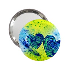 Heart Emotions Love Blue 2 25  Handbag Mirrors by Bajindul