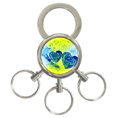 Heart Emotions Love Blue 3-ring Key Chain by Bajindul