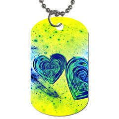 Heart Emotions Love Blue Dog Tag (one Side) by Bajindul