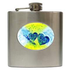 Heart Emotions Love Blue Hip Flask (6 Oz) by Bajindul