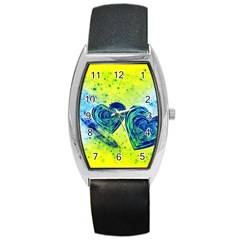 Heart Emotions Love Blue Barrel Style Metal Watch by Bajindul