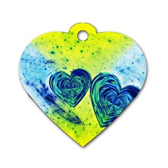 Heart Emotions Love Blue Dog Tag Heart (one Side) by Bajindul