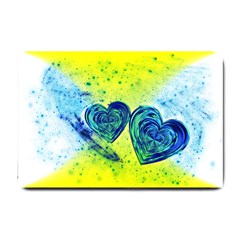 Heart Emotions Love Blue Small Doormat  by Bajindul