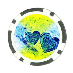 Heart Emotions Love Blue Poker Chip Card Guard by Bajindul