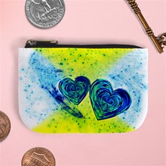 Heart Emotions Love Blue Mini Coin Purse by Bajindul