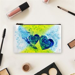 Heart Emotions Love Blue Cosmetic Bag (small) by Bajindul