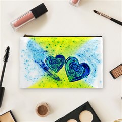 Heart Emotions Love Blue Cosmetic Bag (medium) by Bajindul