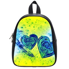 Heart Emotions Love Blue School Bag (small) by Bajindul