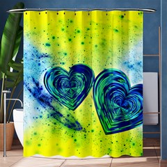 Heart Emotions Love Blue Shower Curtain 60  X 72  (medium)  by Bajindul