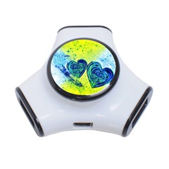 Heart Emotions Love Blue 3-port Usb Hub by Bajindul