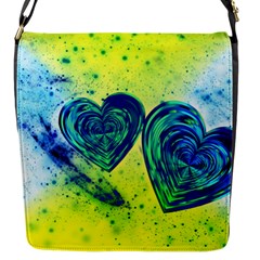 Heart Emotions Love Blue Flap Closure Messenger Bag (s) by Bajindul