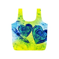 Heart Emotions Love Blue Full Print Recycle Bag (s) by Bajindul