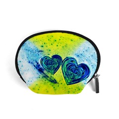 Heart Emotions Love Blue Accessory Pouch (small) by Bajindul