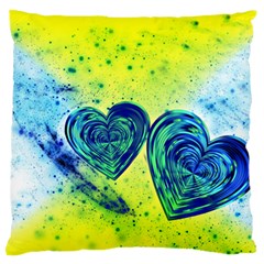 Heart Emotions Love Blue Large Flano Cushion Case (one Side) by Bajindul