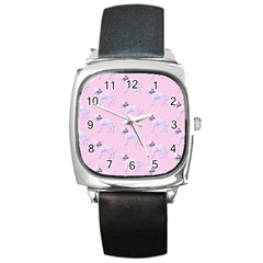 Dogs Pets Animation Animal Cute Square Metal Watch by Bajindul