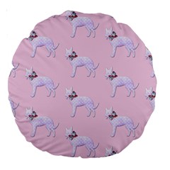 Dogs Pets Animation Animal Cute Large 18  Premium Round Cushions by Bajindul