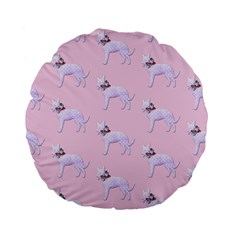 Dogs Pets Animation Animal Cute Standard 15  Premium Flano Round Cushions by Bajindul