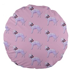 Dogs Pets Animation Animal Cute Large 18  Premium Flano Round Cushions by Bajindul