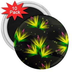 Floral Abstract Lines 3  Magnets (10 Pack)  by Bajindul