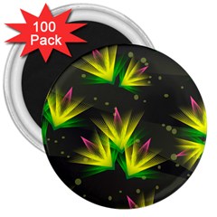 Floral Abstract Lines 3  Magnets (100 Pack) by Bajindul