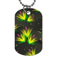 Floral Abstract Lines Dog Tag (one Side) by Bajindul