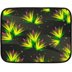 Floral Abstract Lines Fleece Blanket (mini) by Bajindul